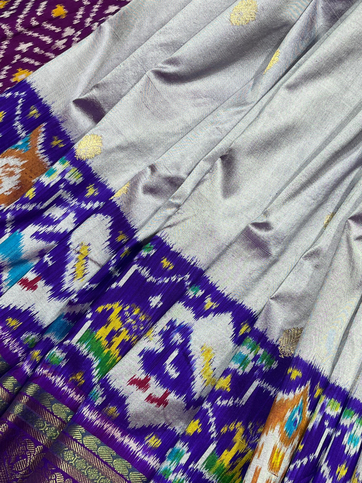 LAVENDER SILK PURE HANDLOOM IKKAT SAREE