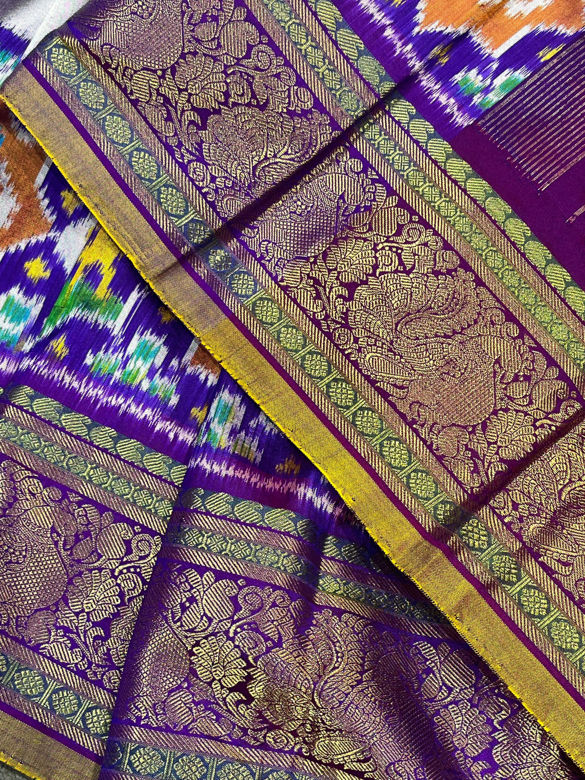 LAVENDER SILK PURE HANDLOOM IKKAT SAREE