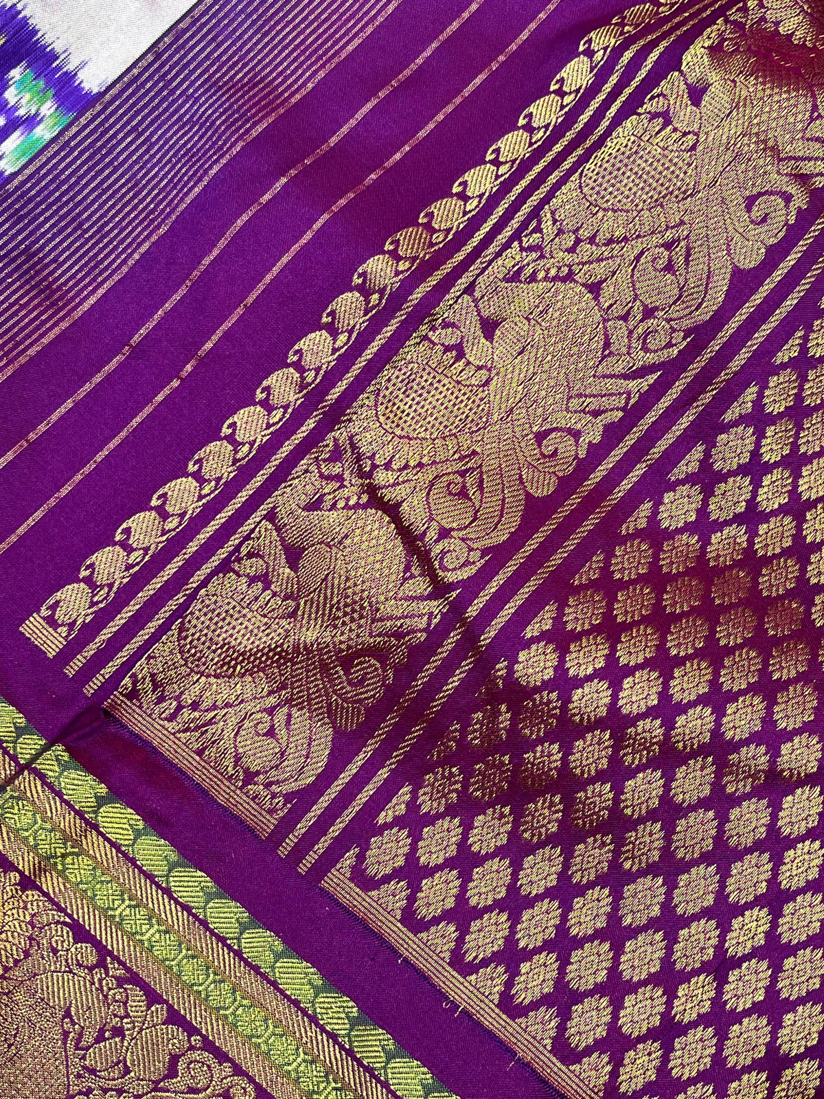 LAVENDER SILK PURE HANDLOOM IKKAT SAREE
