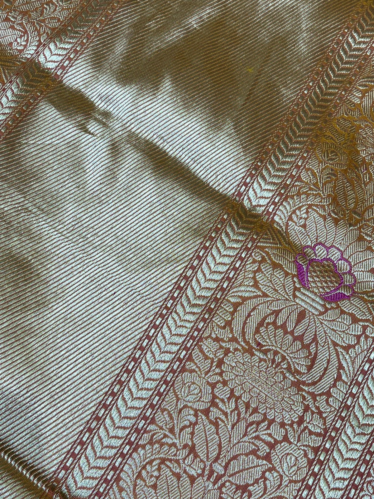 RUST PINK SILK PURE HANDLOOM BANARASI SAREE