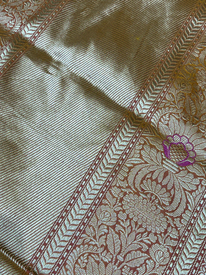RUST PINK SILK PURE HANDLOOM BANARASI SAREE
