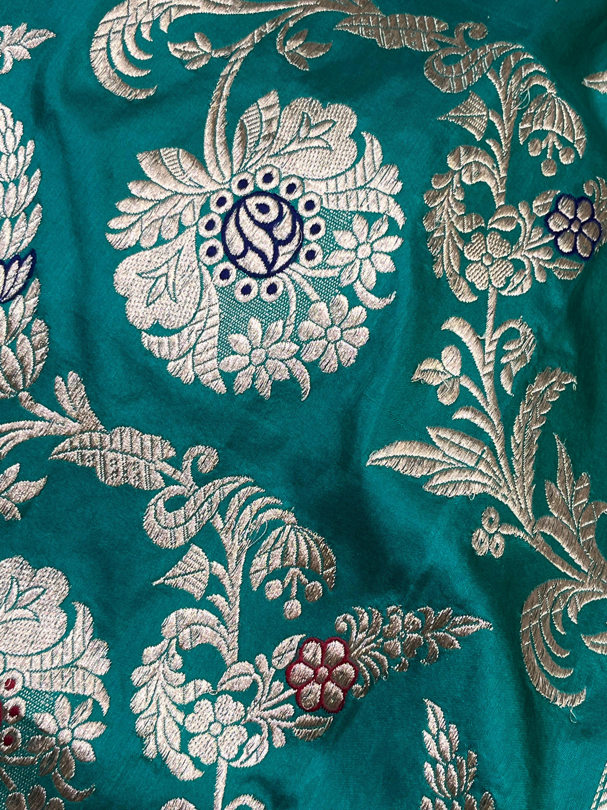 TEAL GREEN SILK PURE HANDLOOM BANARASI SAREE