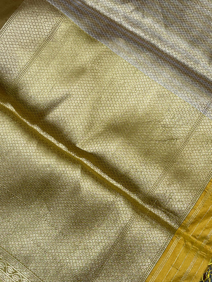 HALF SILK HALF TISSUE KORA PURE HANDLOOM BANARASI SAREE