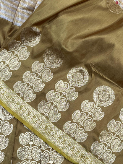 HALF SILK HALF TISSUE KORA PURE HANDLOOM BANARASI SAREE