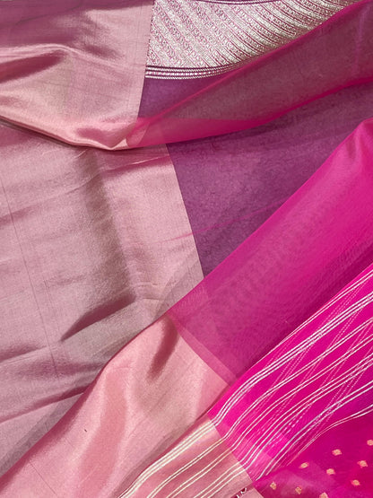RANI PINK KORA PURE HANDLOOM BANARASI SAREE
