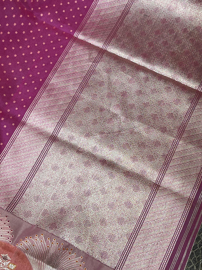 RANI PINK KORA PURE HANDLOOM BANARASI SAREE