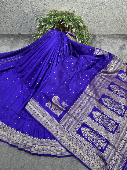 ROYAL VOILET SILK PURE HANDLOOM BANARASI SAREE