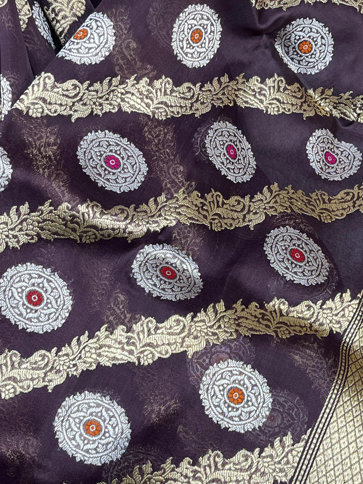 PLUM PURPLE KORA PURE HANDLOOM BANARASI SAREE