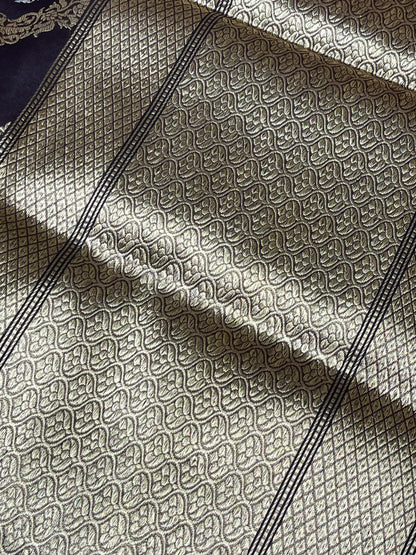 PLUM PURPLE KORA PURE HANDLOOM BANARASI SAREE