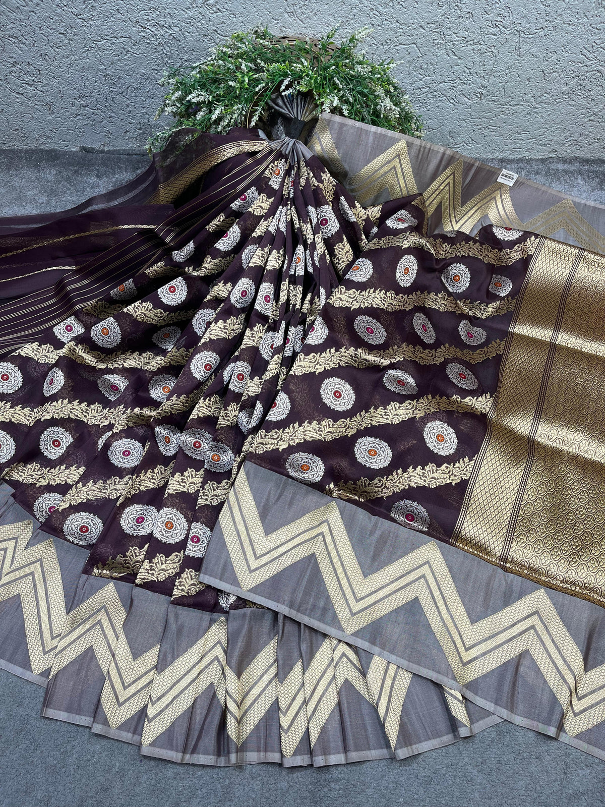 PLUM PURPLE KORA PURE HANDLOOM BANARASI SAREE