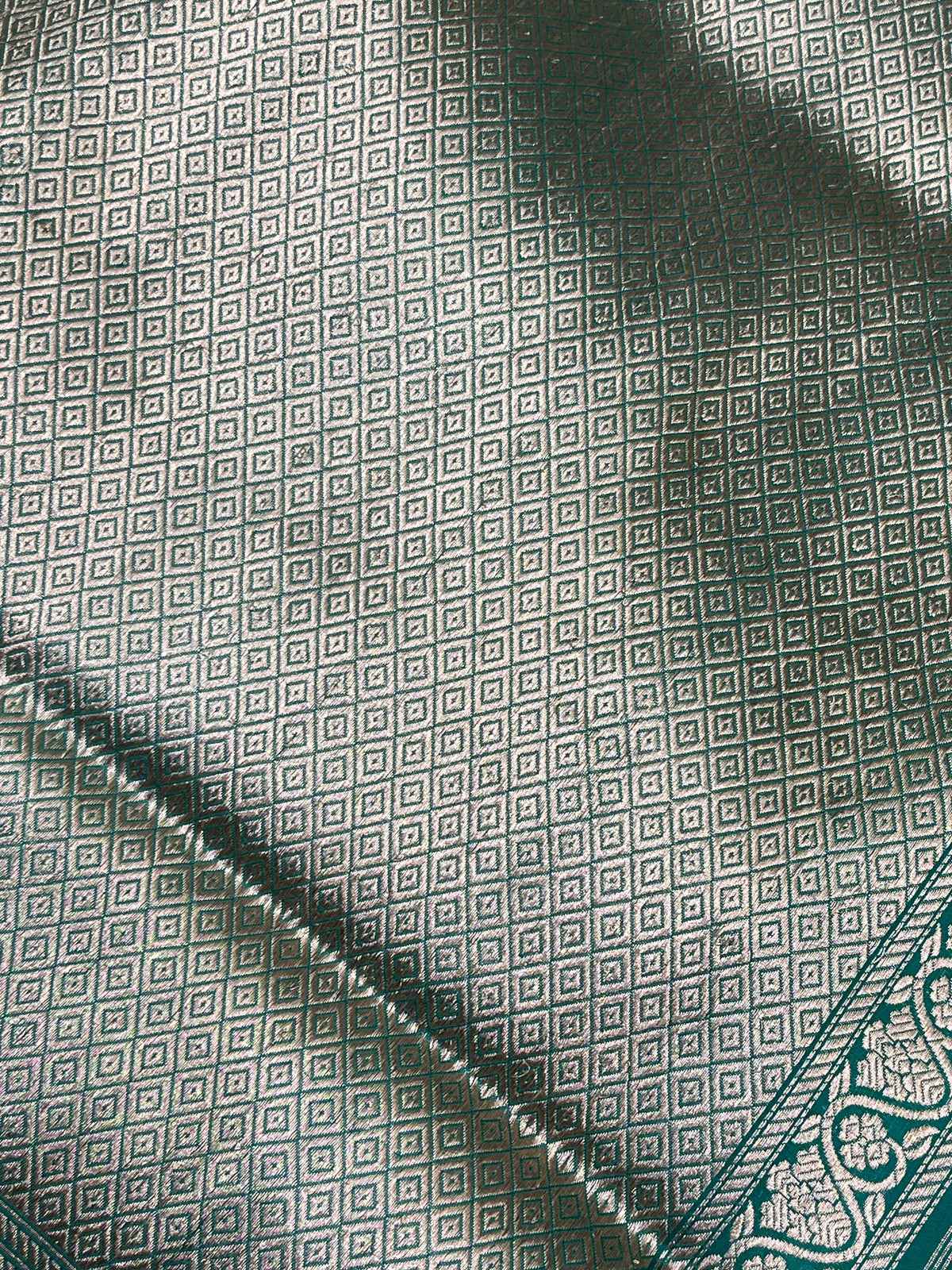 TEAL GREEN SILK PURE HANDLOOM BANARASI SAREE