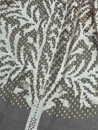 MAUVE KORA PURE HANDLOOM BANARASI SAREE