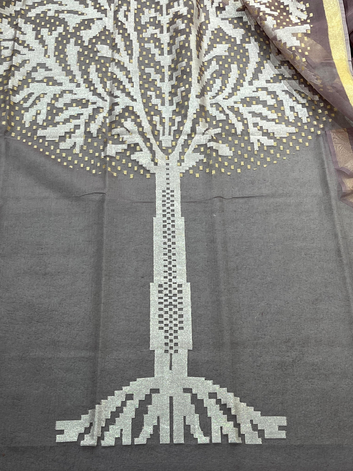 MAUVE KORA PURE HANDLOOM BANARASI SAREE