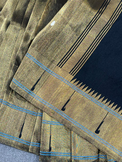 ANTIQUE GOLD TISSUE SILK PURE HANDLOOM PAITHANI SAREE