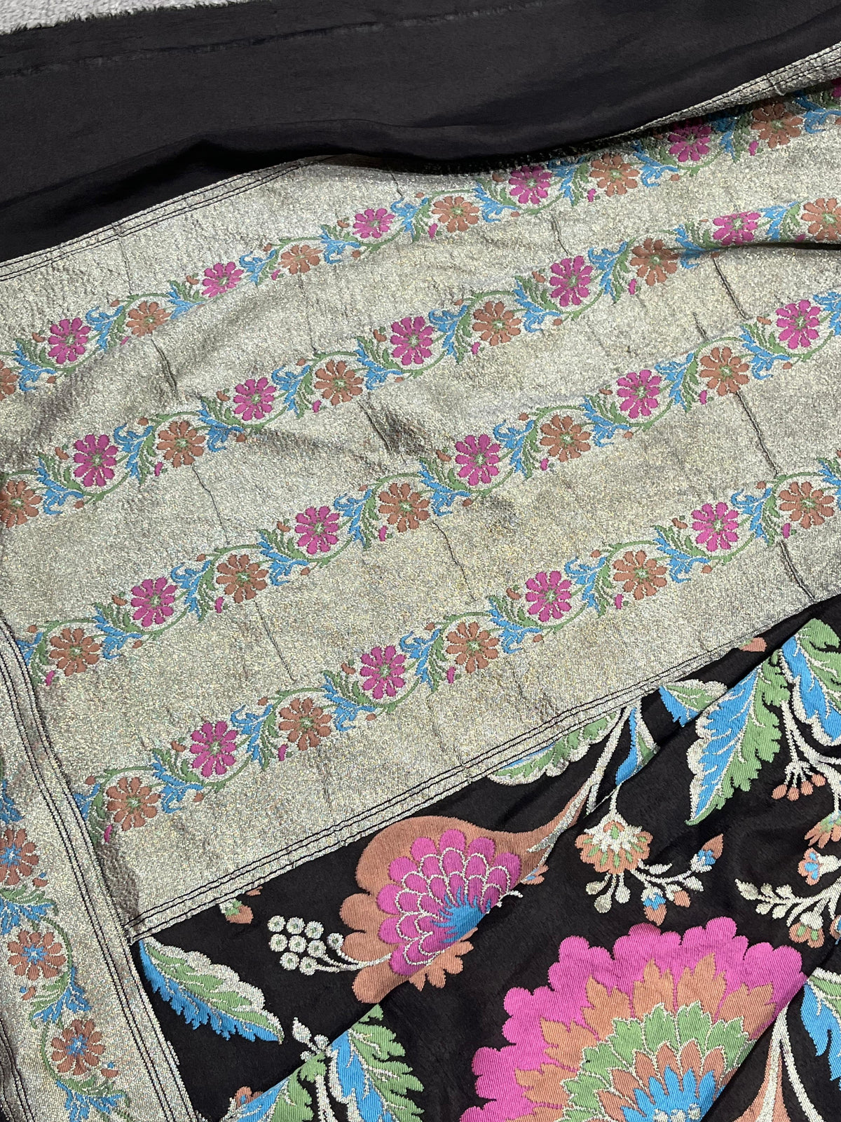 BLACK PURE HANDLOOM BANARASI DUPATTA