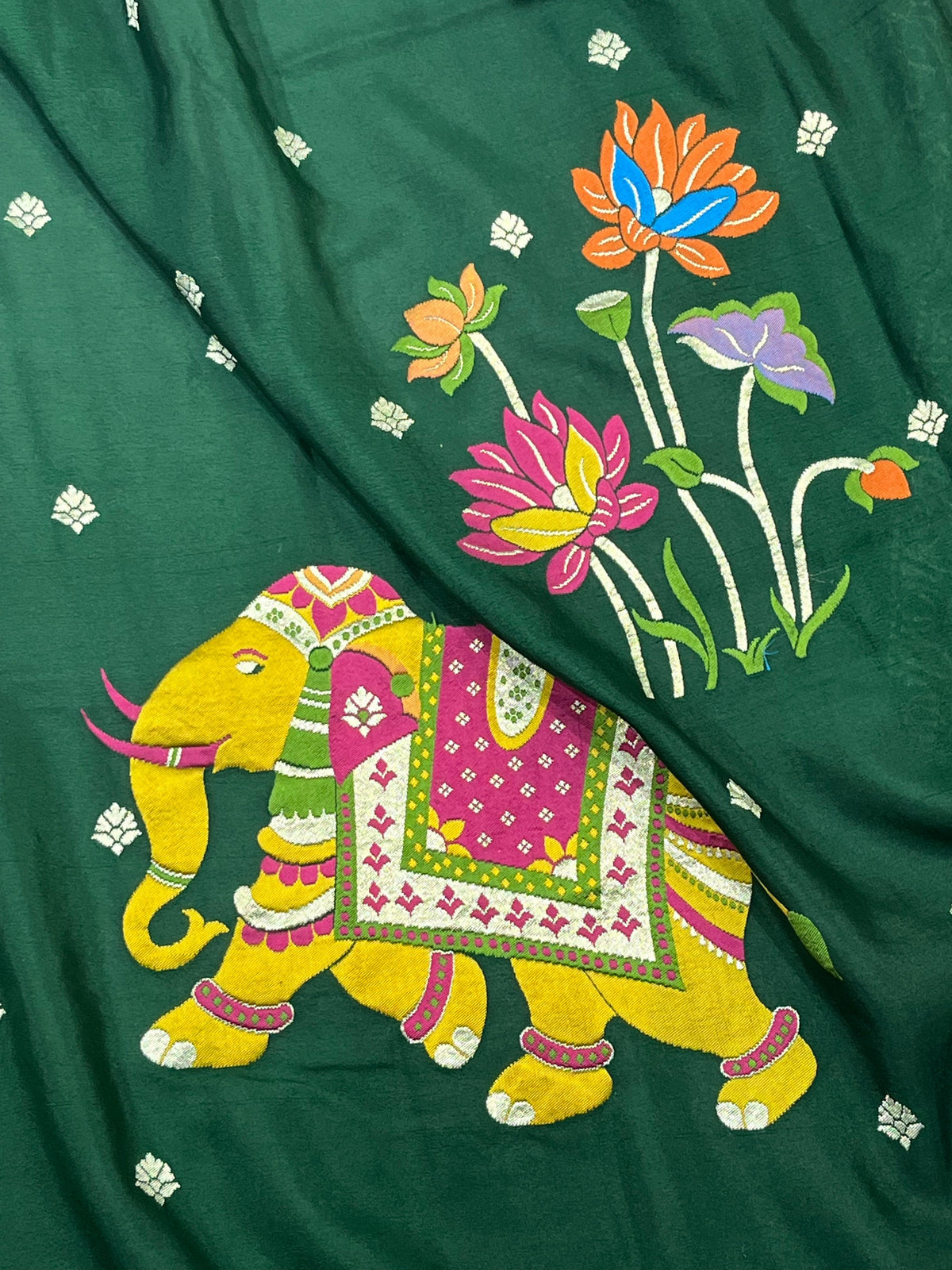 DEEP GREEN PURE HANDLOOM BANARASI DUPATTA