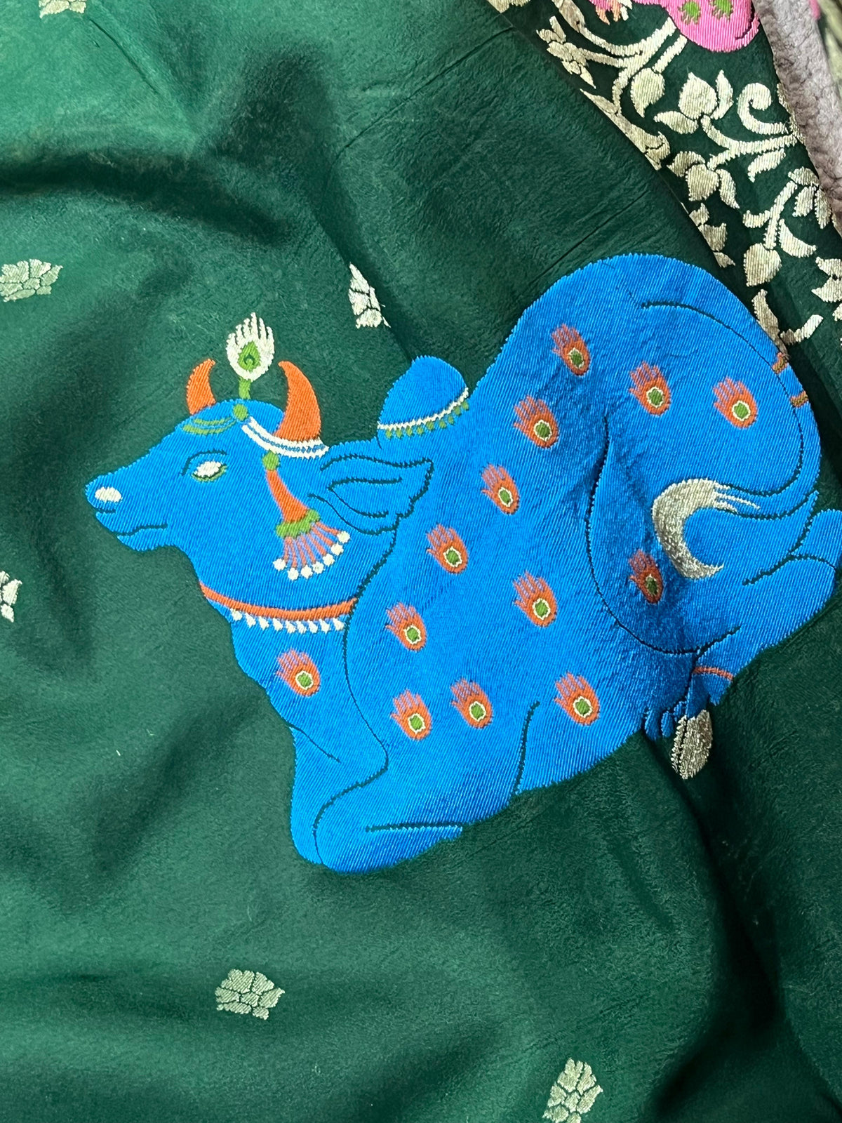 DEEP GREEN PURE HANDLOOM BANARASI DUPATTA