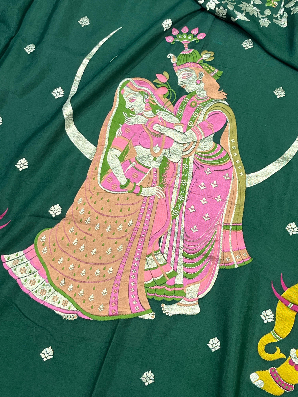 DEEP GREEN PURE HANDLOOM BANARASI DUPATTA