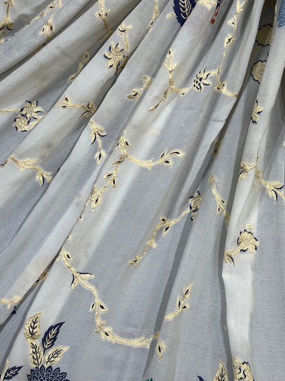 IVORY CHIFFON PURE HANDLOOM BANARASI DUPATTA