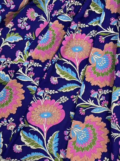 ROYAL BLUE PURE HANDLOOM BANARASI DUPATTA