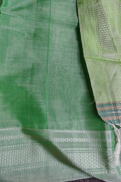 PISTA GREEN  SICO PURE HANDLOOM IRKAL SAREE