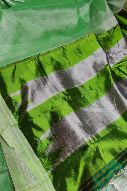 PISTA GREEN  SICO PURE HANDLOOM IRKAL SAREE