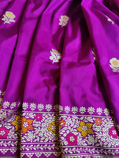 MAJENTA PINK  PURE SILK HANDLOOM BANARASI SAREE
