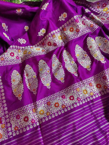 MAJENTA PINK  PURE SILK HANDLOOM BANARASI SAREE