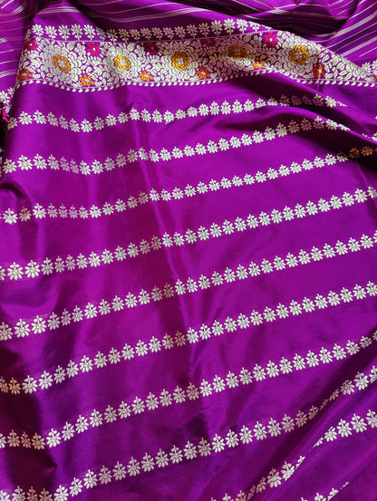 MAJENTA PINK  PURE SILK HANDLOOM BANARASI SAREE