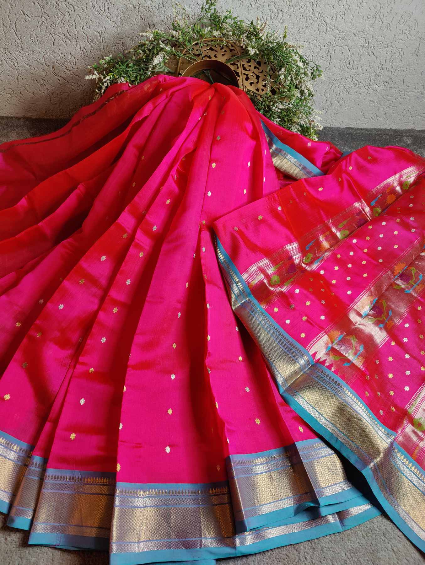 PINK SILK PURE HANDLOOM CHANDERI SAREE