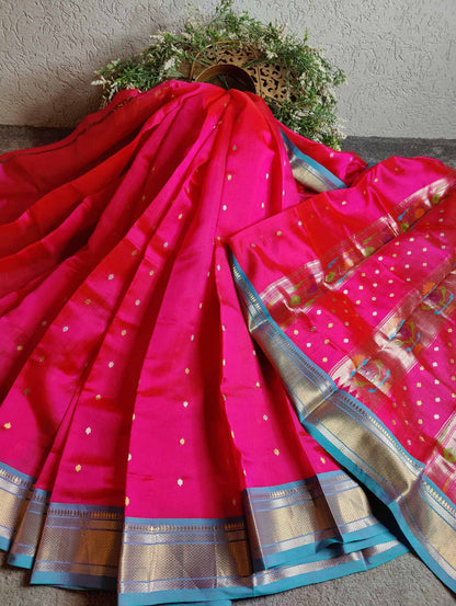 PINK SILK PURE HANDLOOM CHANDERI SAREE