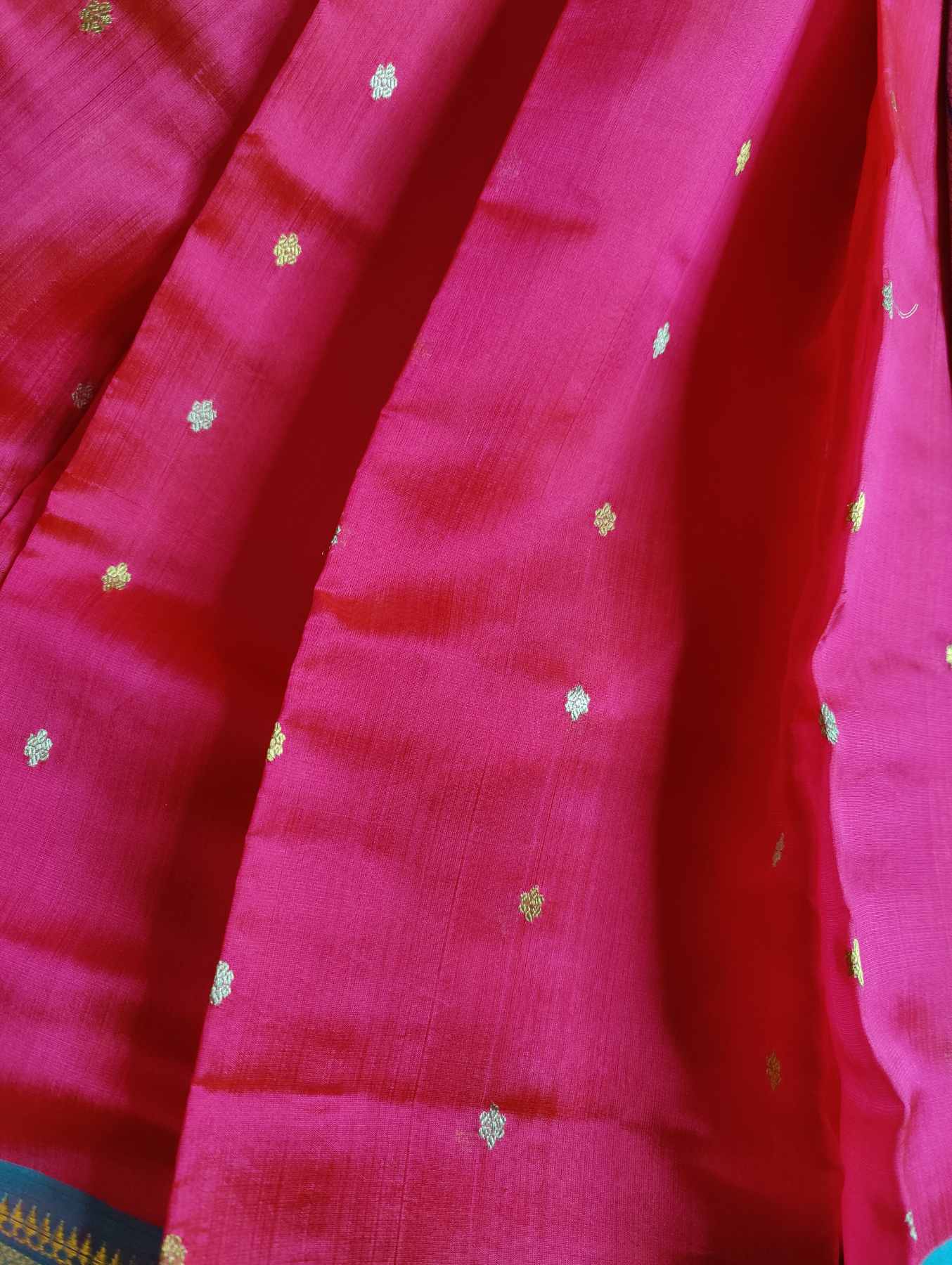 PINK SILK PURE HANDLOOM CHANDERI SAREE