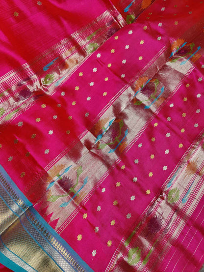 PINK SILK PURE HANDLOOM CHANDERI SAREE