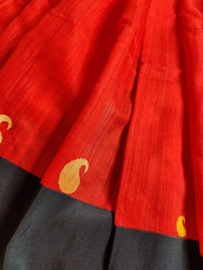 RED PURE HANDLOOM MATKA SILK SAREE