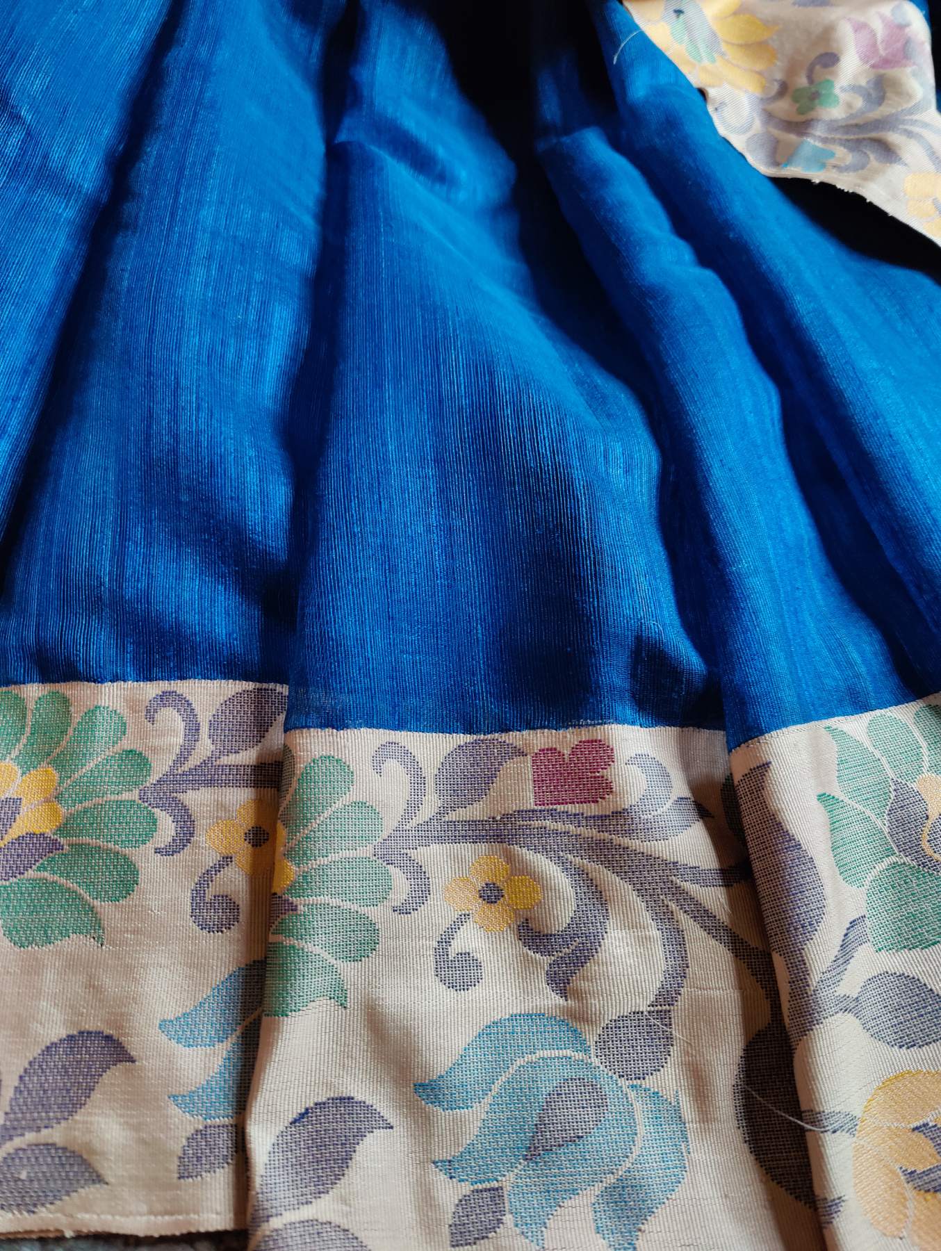TEAL BLUE PURE HANDLOOM MATKA SILK SAREE