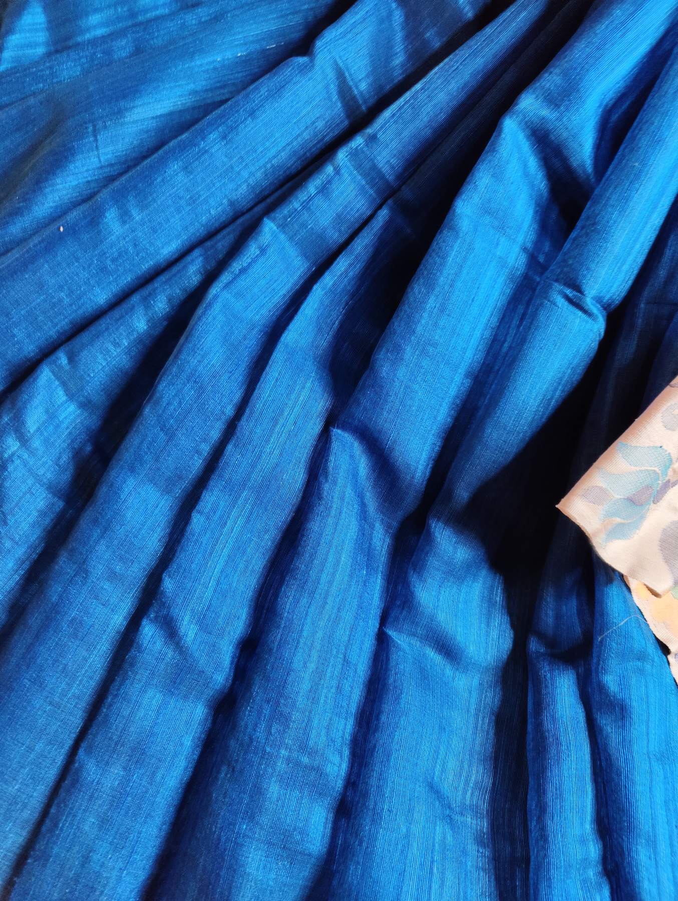 TEAL BLUE PURE HANDLOOM MATKA SILK SAREE