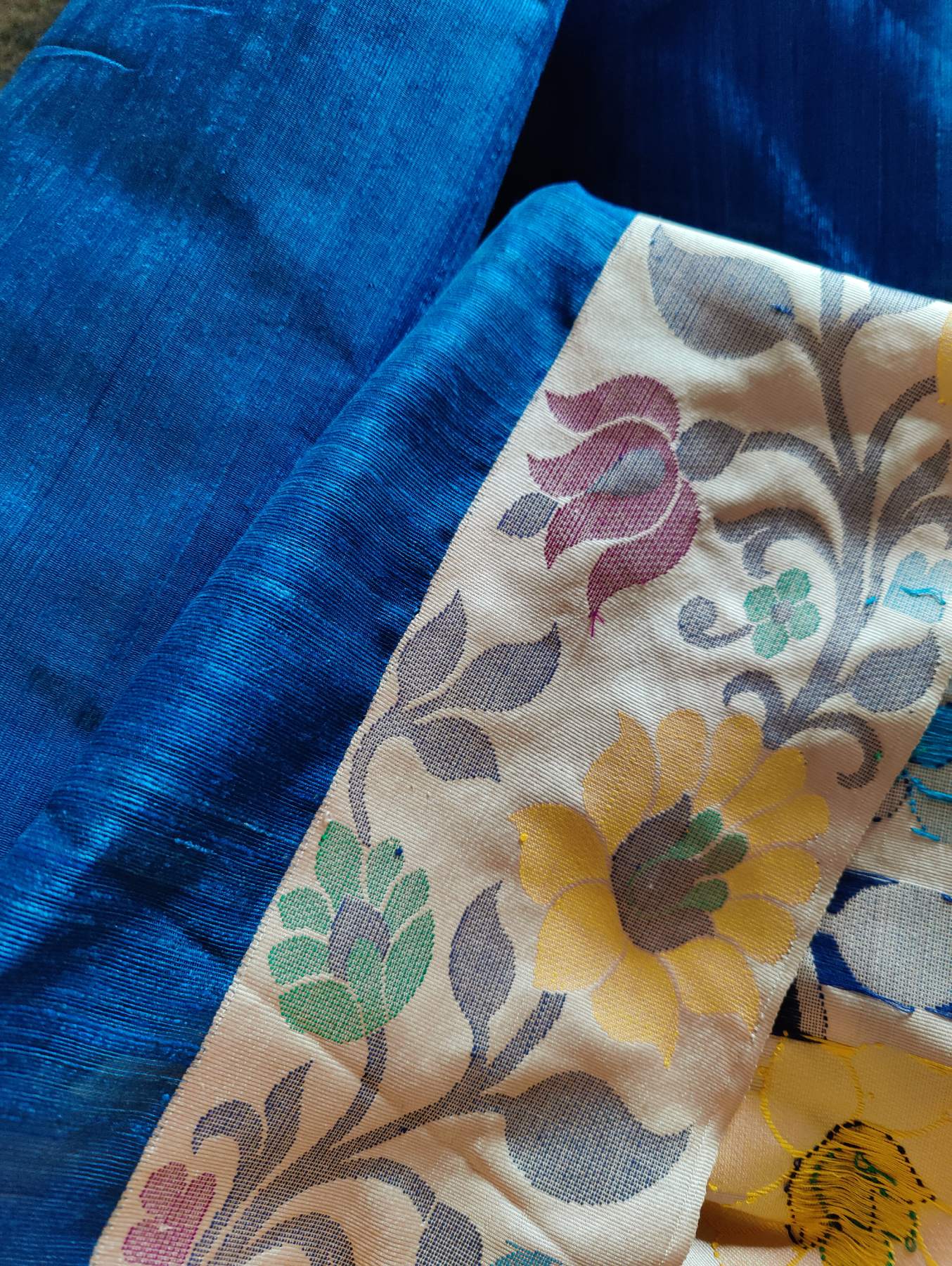 TEAL BLUE PURE HANDLOOM MATKA SILK SAREE