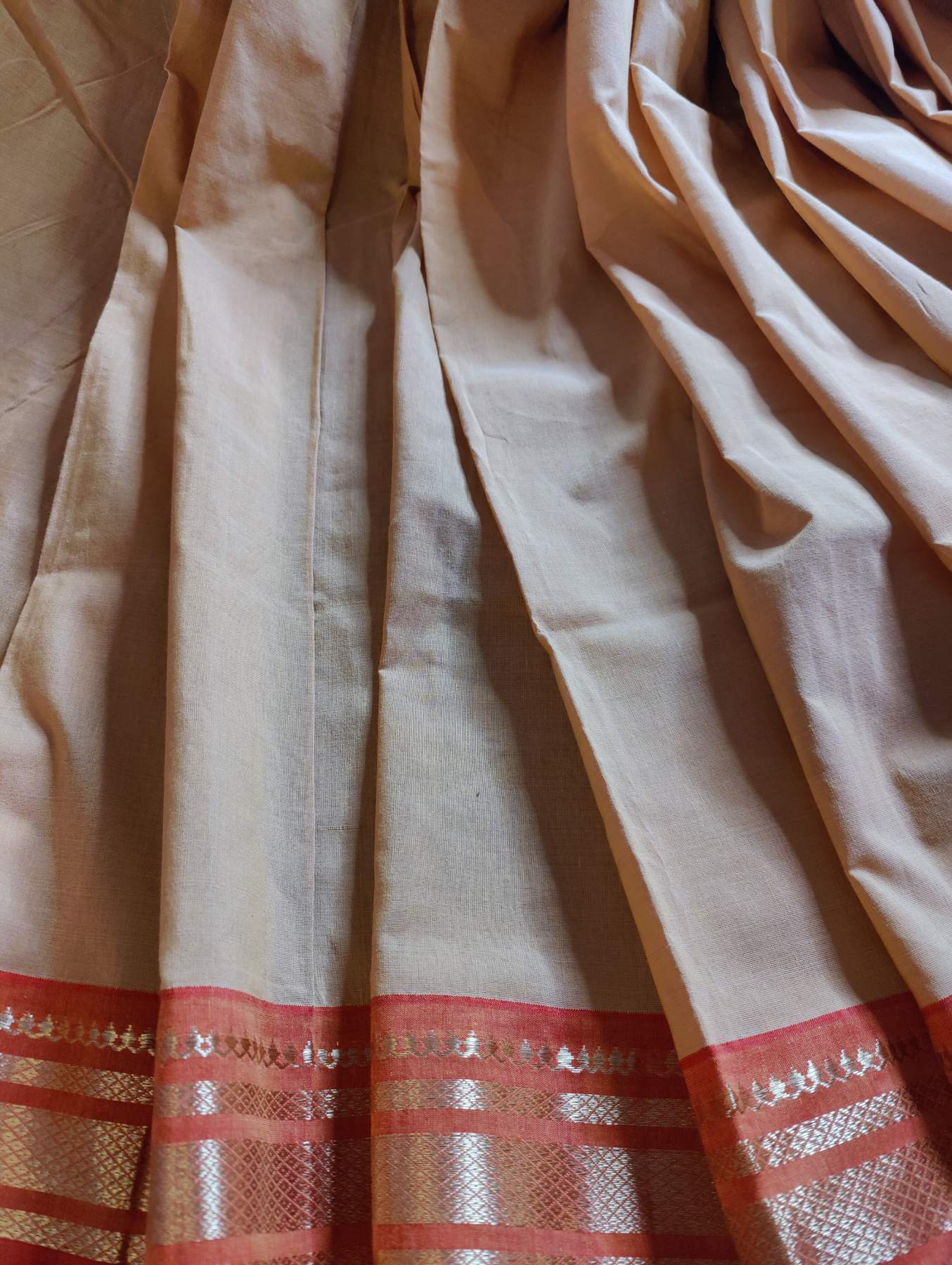 SANDALWOOD COTTON PURE HANDLOOM PAITHANI SAREE