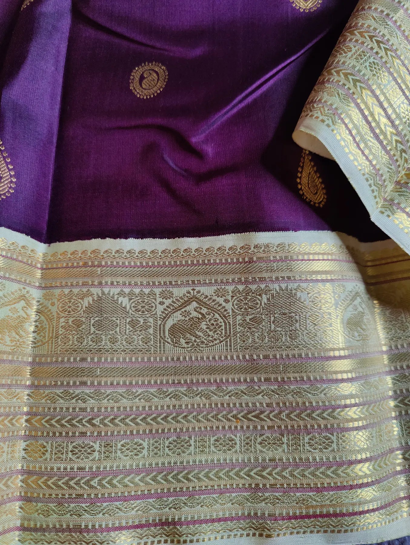 DARK WINE SILK PURE HANDLOOM KANJIVARAM SAREE