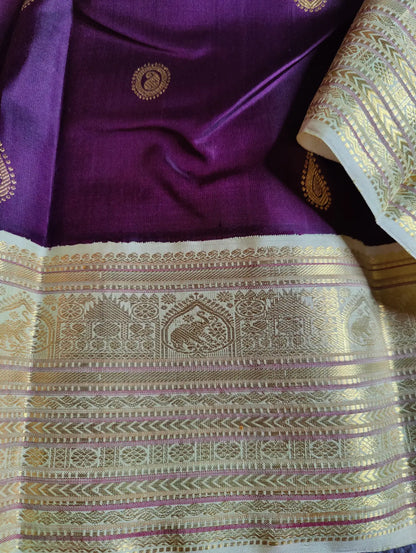 DARK WINE SILK PURE HANDLOOM KANJIVARAM SAREE