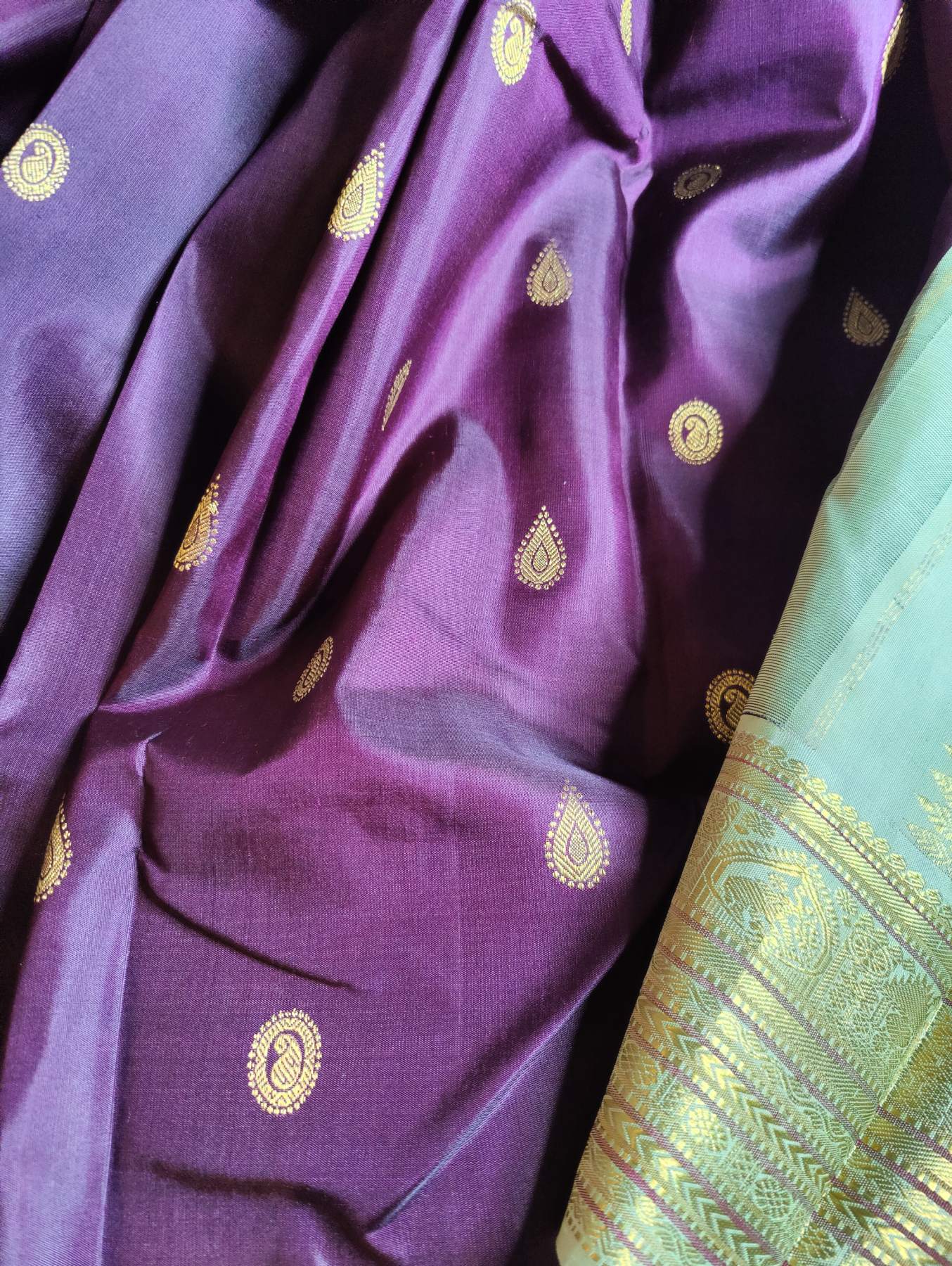 DARK WINE SILK PURE HANDLOOM KANJIVARAM SAREE