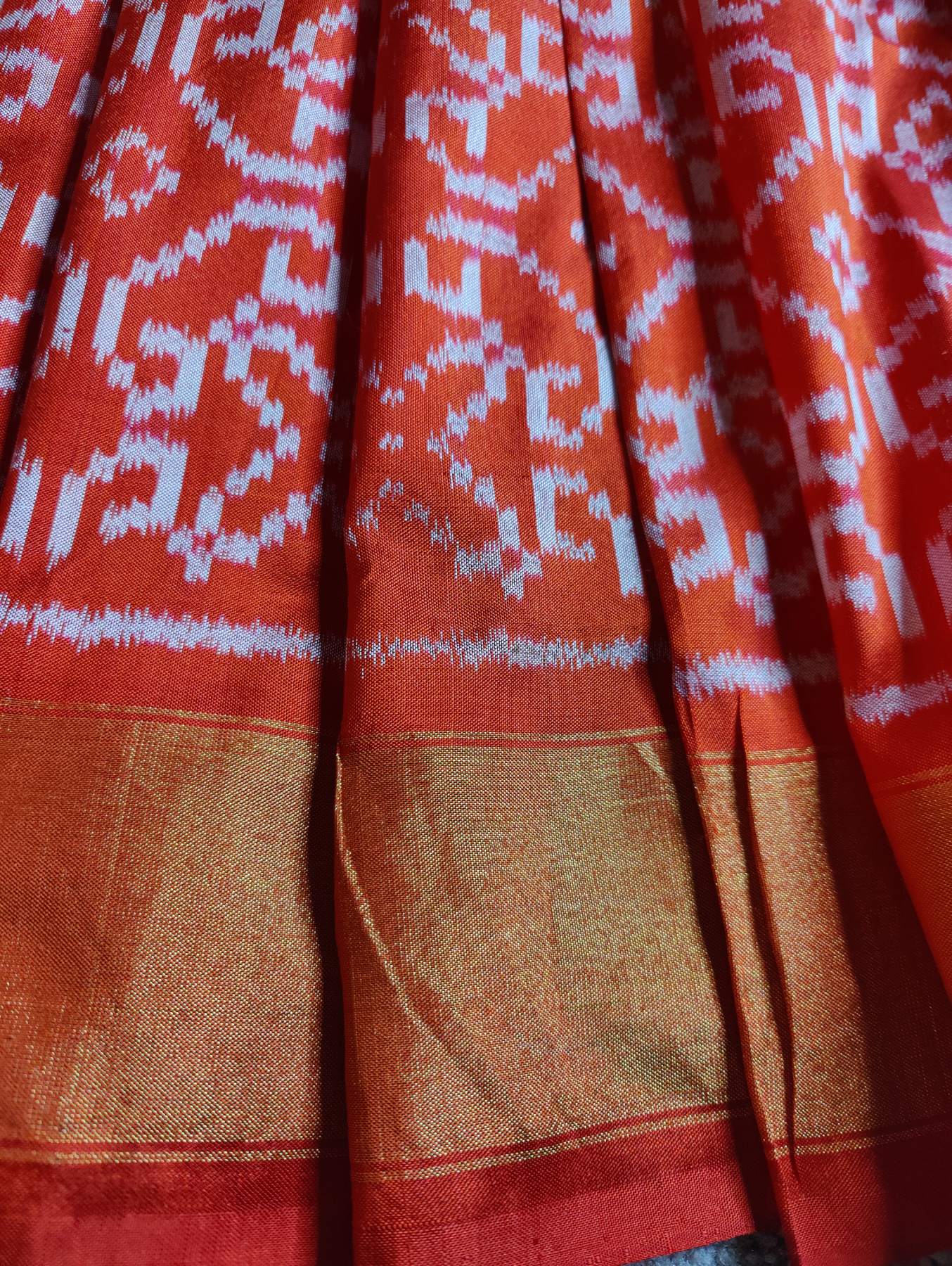 YELLOW RED BLACK SILK PURE HANDLOOM IKKAT SAREE