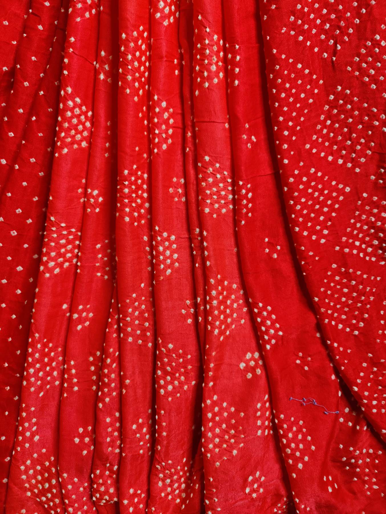 RED GAJJI SILK PURE HANDLOOM BANDHEJ SAREE