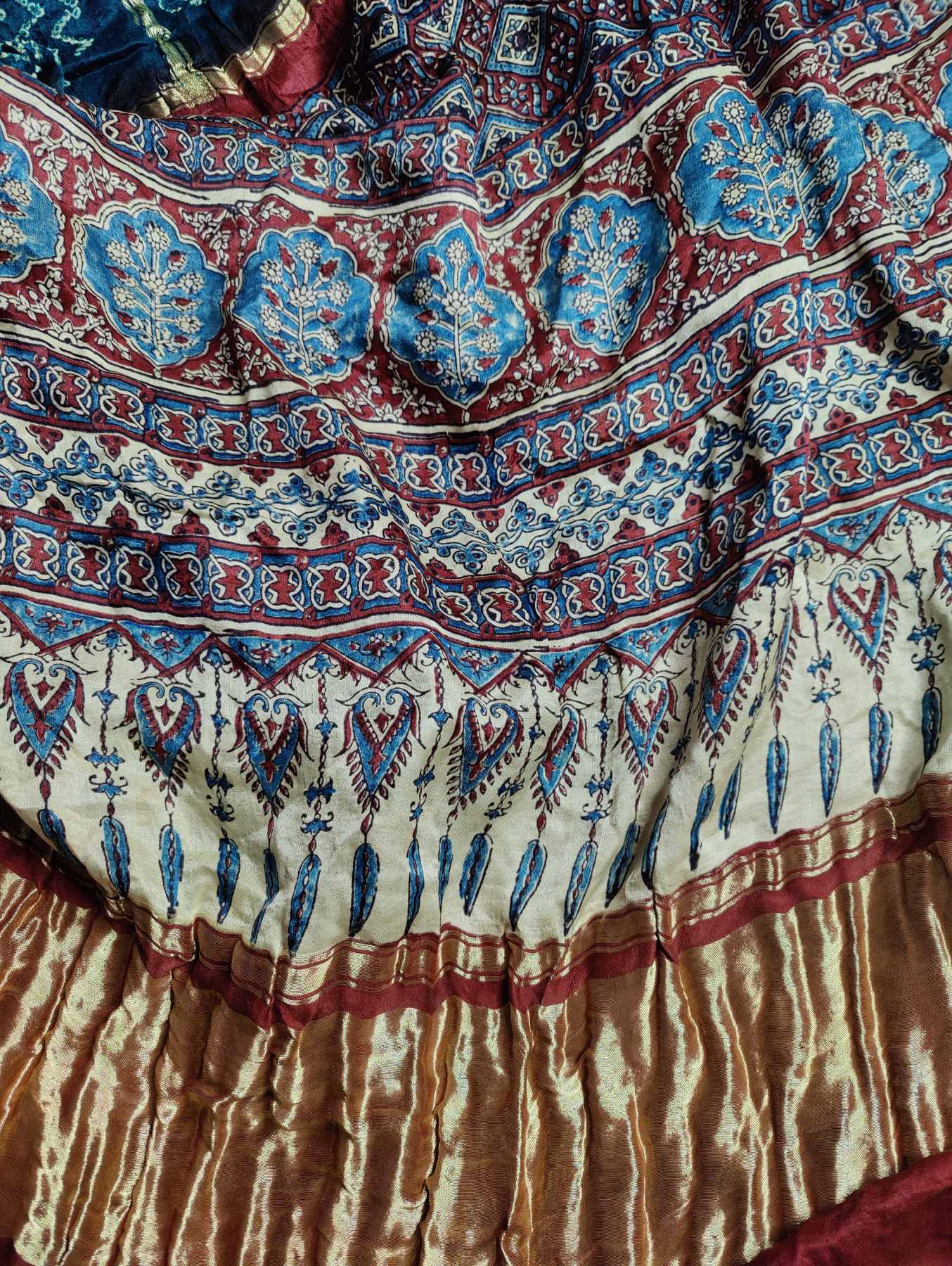 PEACOCK BLUE GAJJI SILK PURE HANDLOOM GHARCHOLA BANDHEJ  SAREE
