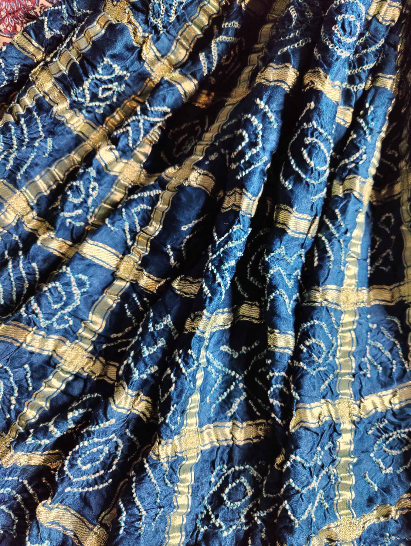 PEACOCK BLUE GAJJI SILK PURE HANDLOOM GHARCHOLA BANDHEJ  SAREE