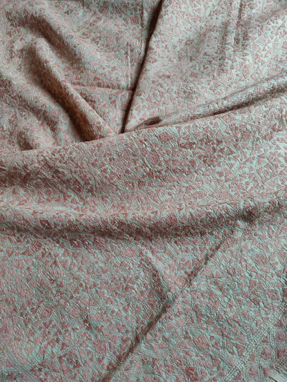 BEIGE  TUSSAR PURE HANDLOOM KANTHA DUPATTA