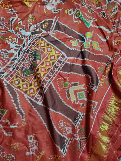 BOTTLE GREEN SILK PURE HANDLOOM BANDHEJ SAREE