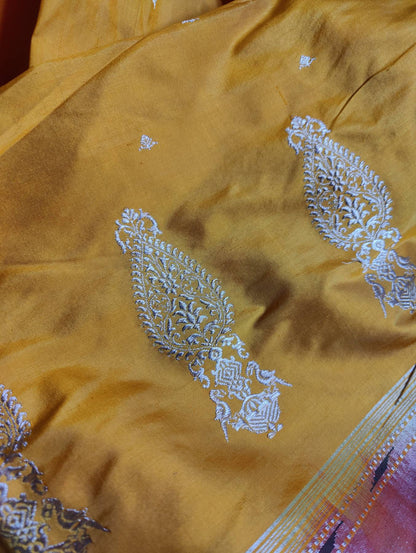 YELLOW SILK PURE HANDLOOM PAITHANI SAREE