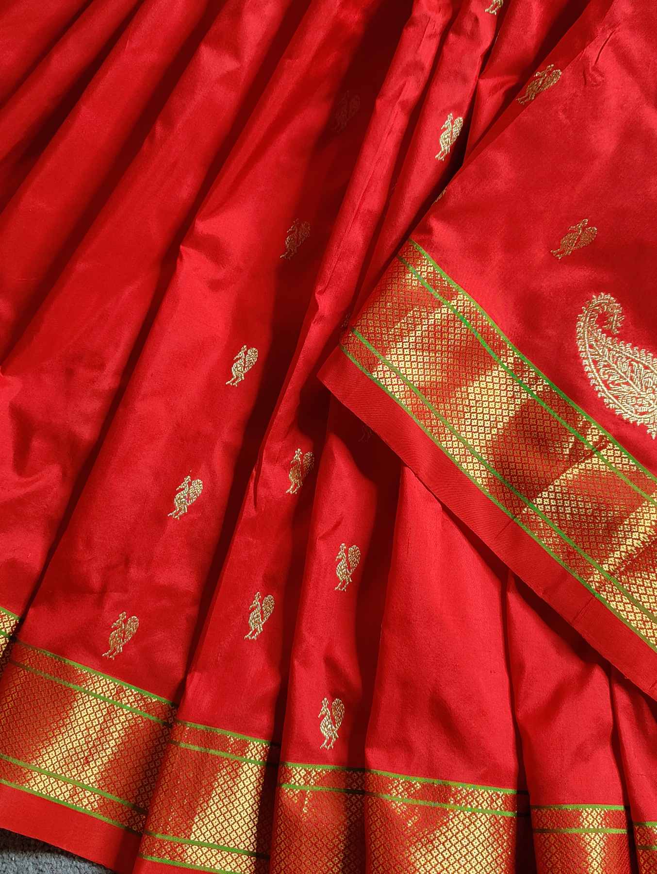 RED SILK PURE HANDLOOM PAITHANI SAREE