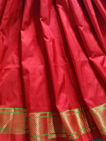RED SILK PURE HANDLOOM PAITHANI SAREE